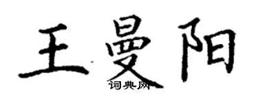 丁谦王曼阳楷书个性签名怎么写
