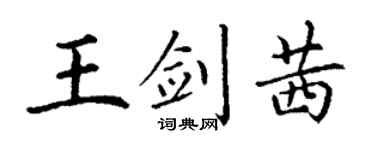 丁谦王剑茜楷书个性签名怎么写