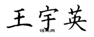 丁谦王宇英楷书个性签名怎么写
