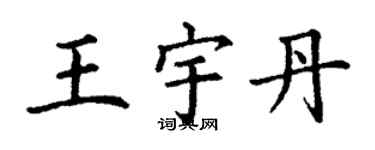 丁谦王宇丹楷书个性签名怎么写