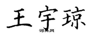 丁谦王宇琼楷书个性签名怎么写