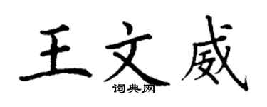丁谦王文威楷书个性签名怎么写
