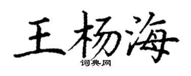 丁谦王杨海楷书个性签名怎么写