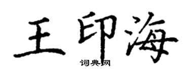丁谦王印海楷书个性签名怎么写