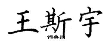 丁谦王斯宇楷书个性签名怎么写