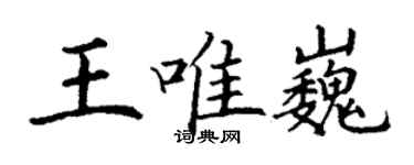 丁谦王唯巍楷书个性签名怎么写