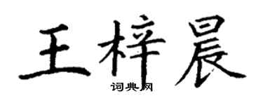 丁谦王梓晨楷书个性签名怎么写