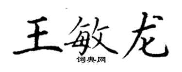 丁谦王敏龙楷书个性签名怎么写