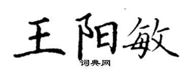 丁谦王阳敏楷书个性签名怎么写