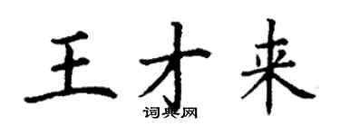 丁谦王才来楷书个性签名怎么写