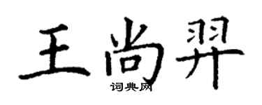 丁谦王尚羿楷书个性签名怎么写