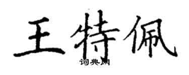 丁谦王特佩楷书个性签名怎么写