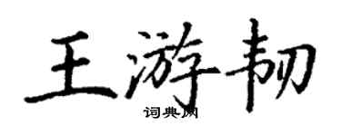 丁谦王游韧楷书个性签名怎么写