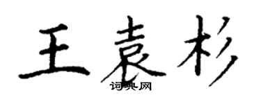 丁谦王袁杉楷书个性签名怎么写