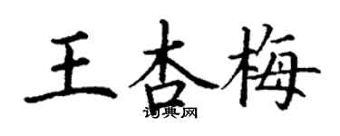 丁谦王杏梅楷书个性签名怎么写