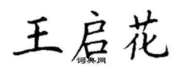 丁谦王启花楷书个性签名怎么写