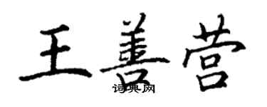 丁谦王善营楷书个性签名怎么写
