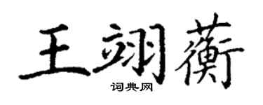 丁谦王翊蘅楷书个性签名怎么写
