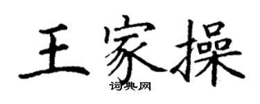 丁谦王家操楷书个性签名怎么写