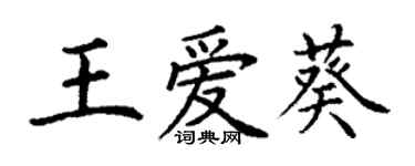 丁谦王爱葵楷书个性签名怎么写