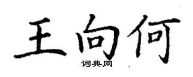 丁谦王向何楷书个性签名怎么写