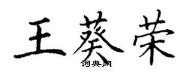 丁谦王葵荣楷书个性签名怎么写