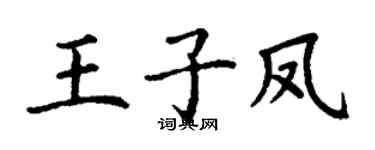 丁谦王子凤楷书个性签名怎么写