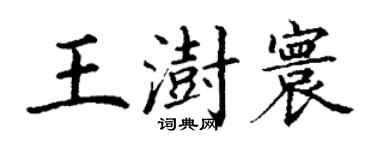 丁谦王澍寰楷书个性签名怎么写