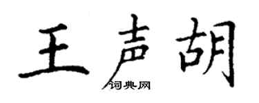 丁谦王声胡楷书个性签名怎么写