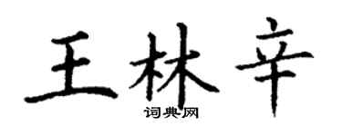 丁谦王林辛楷书个性签名怎么写