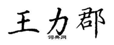 丁谦王力郡楷书个性签名怎么写
