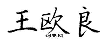 丁谦王欧良楷书个性签名怎么写