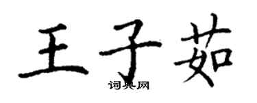 丁谦王子茹楷书个性签名怎么写