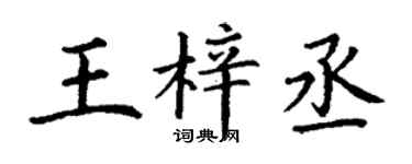 丁谦王梓丞楷书个性签名怎么写