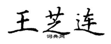丁谦王芝连楷书个性签名怎么写