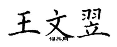 丁谦王文翌楷书个性签名怎么写