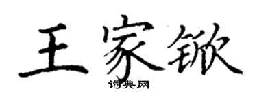 丁谦王家锨楷书个性签名怎么写