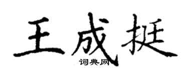 丁谦王成挺楷书个性签名怎么写