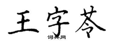 丁谦王字苓楷书个性签名怎么写