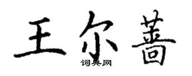 丁谦王尔蔷楷书个性签名怎么写