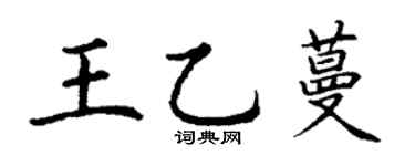 丁谦王乙蔓楷书个性签名怎么写