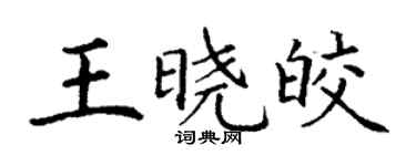 丁谦王晓皎楷书个性签名怎么写