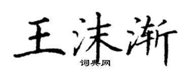 丁谦王沫渐楷书个性签名怎么写