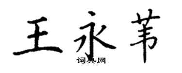 丁谦王永苇楷书个性签名怎么写