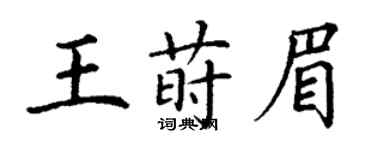 丁谦王莳眉楷书个性签名怎么写