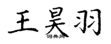 丁谦王昊羽楷书个性签名怎么写