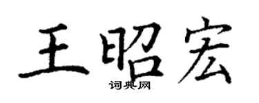 丁谦王昭宏楷书个性签名怎么写