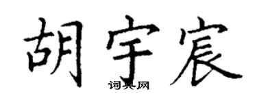 丁谦胡宇宸楷书个性签名怎么写