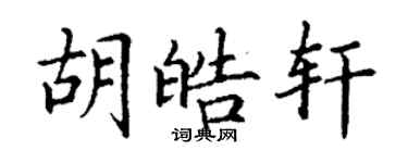 丁谦胡皓轩楷书个性签名怎么写