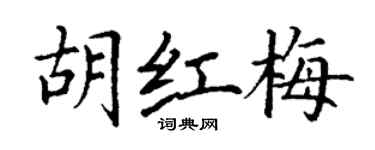 丁谦胡红梅楷书个性签名怎么写
